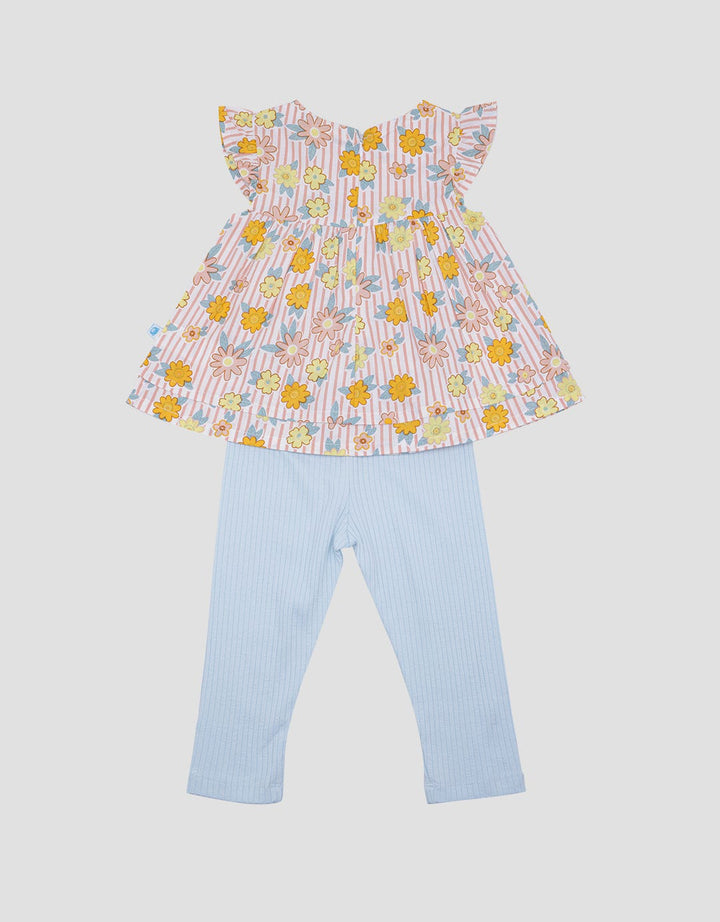 Pipiniko One Set Dress And Legging Ribbed Girls