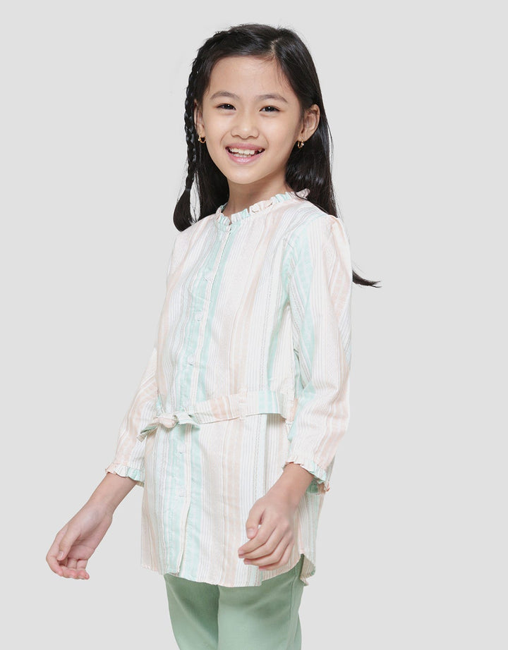 Little M Yarndyed Kemeja Tunik Anak Perempuan