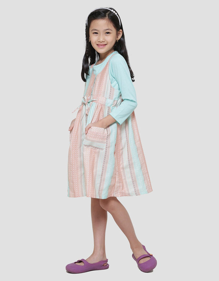 Little M Woven Yarndyed Midi Dress Overall Girls