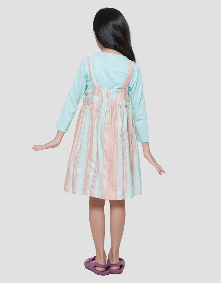 Little M Woven Yarndyed Midi Dress Overall Girls