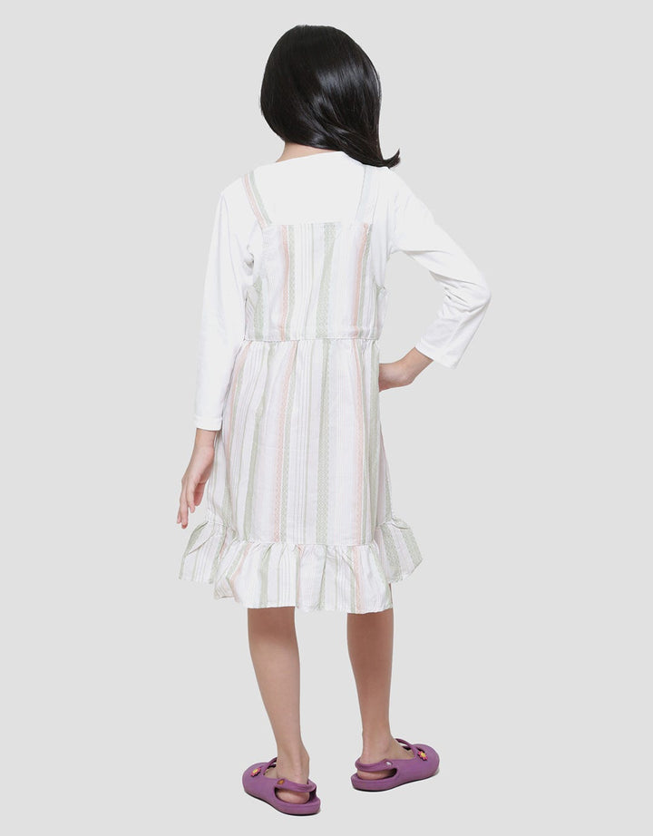 Little M Woven Yarndyed 3 Midi Dress Overall Anak Perempuan