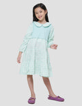 Little M Woven Check Midi Dress Anak Perempuan