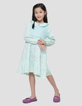 Little M Woven Check Midi Dress Anak Perempuan