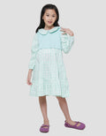 Little M Woven Check Midi Dress Anak Perempuan