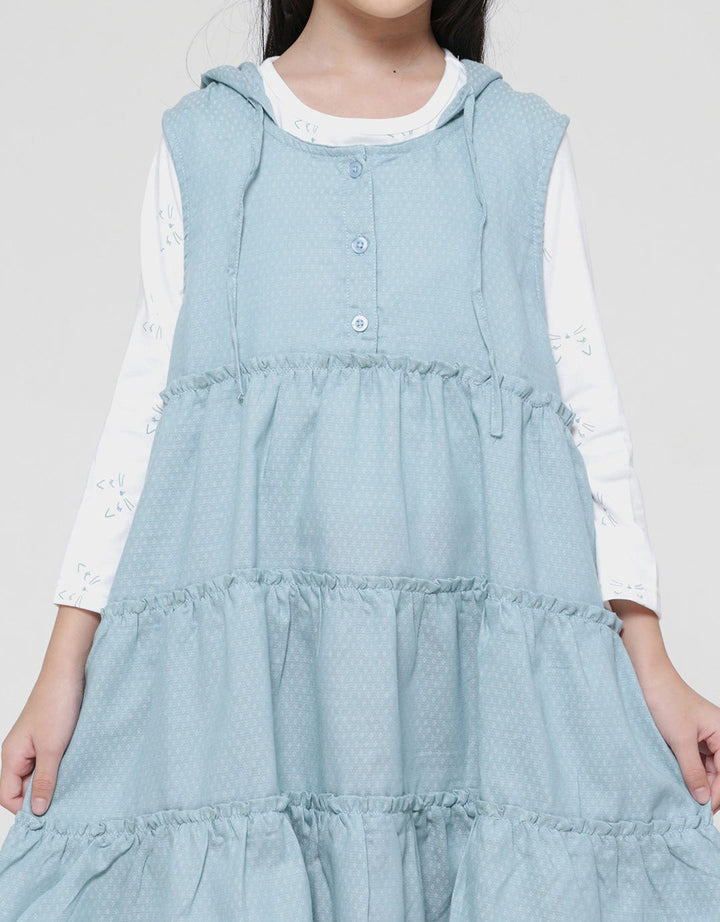 Little M With Inner Midi Dress Hoodie Anak Perempuan