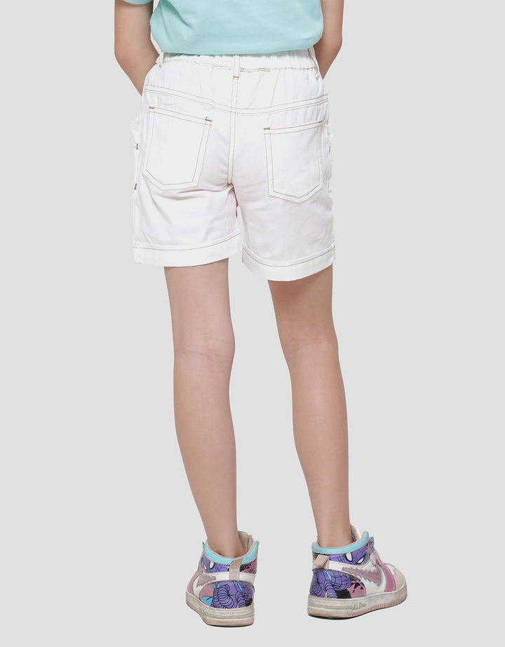 Little M Twill Paperbag With Belt Girls Shorts