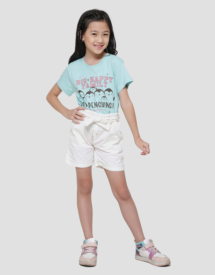 Little M Twill Paperbag With Belt Girls Shorts