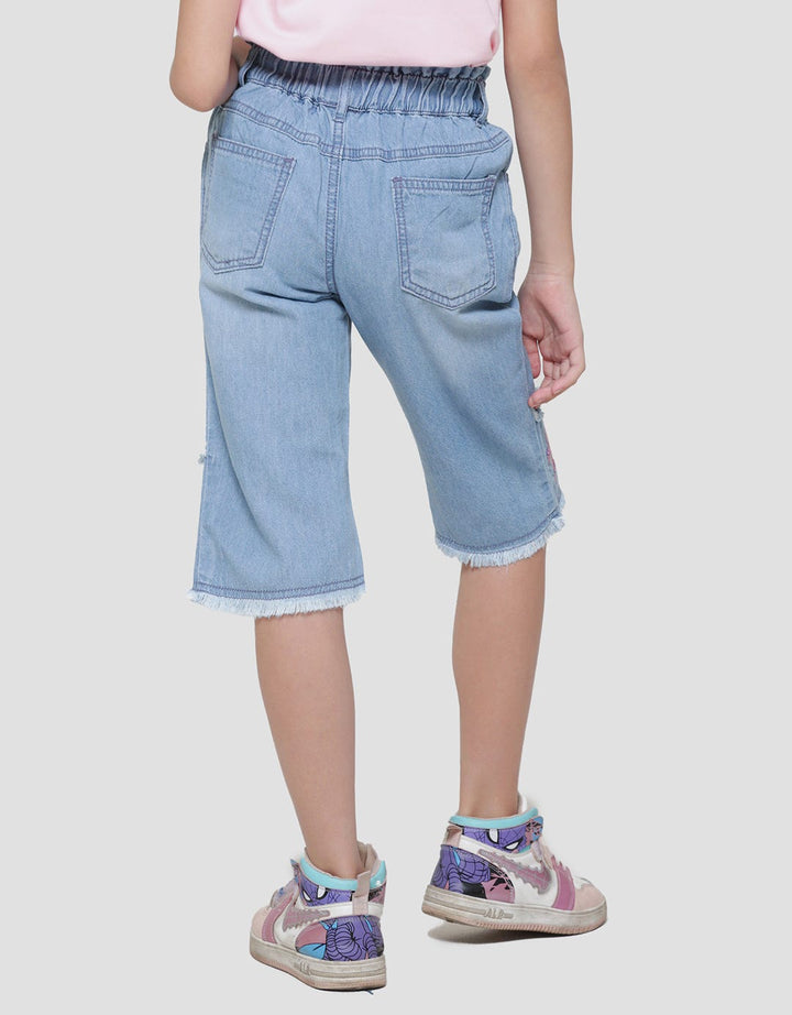 Little M Bermuda Unicorn Bottom App Girls Denim Shorts