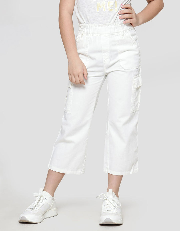Little M Plain Look Girls Cargo Long Pants