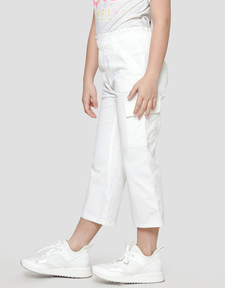 Little M Plain Look Girls Cargo Long Pants