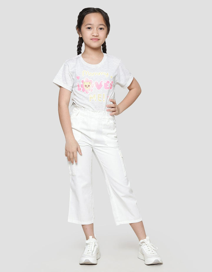 Little M Plain Look Girls Cargo Long Pants