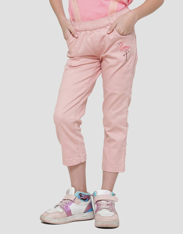 Little M Basic Embro Girls Jegging Pants