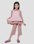Little M Embroidery 1 Muslim Clothes Set Overall Long Pants for Girls