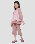Little M Embroidery 1 Muslim Clothes Set Overall Long Pants for Girls