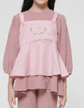 Little M Embroidery 1 Muslim Clothes Set Overall Long Pants for Girls