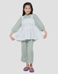 Little M Embroidery 2 Muslim Clothes Set Overall Long Pants for Girls