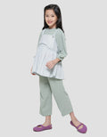 Little M Embroidery 2 Muslim Clothes Set Overall Long Pants for Girls