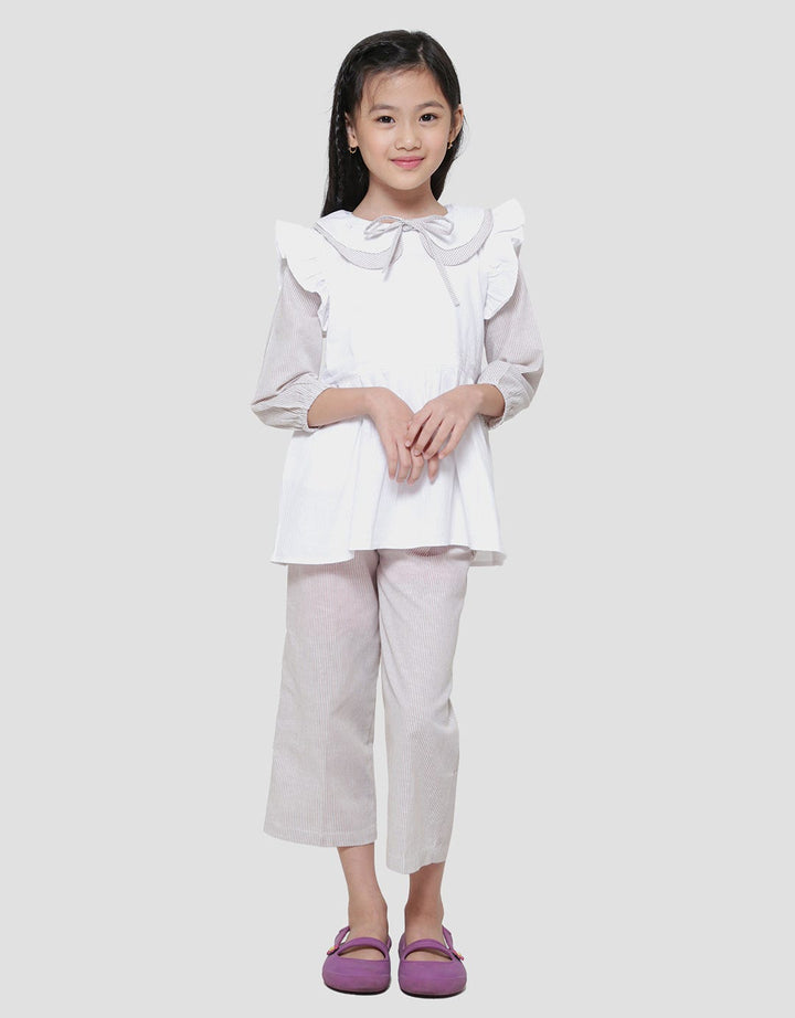 Little M Kerah Double Setelan Bamus Anak Perempuan