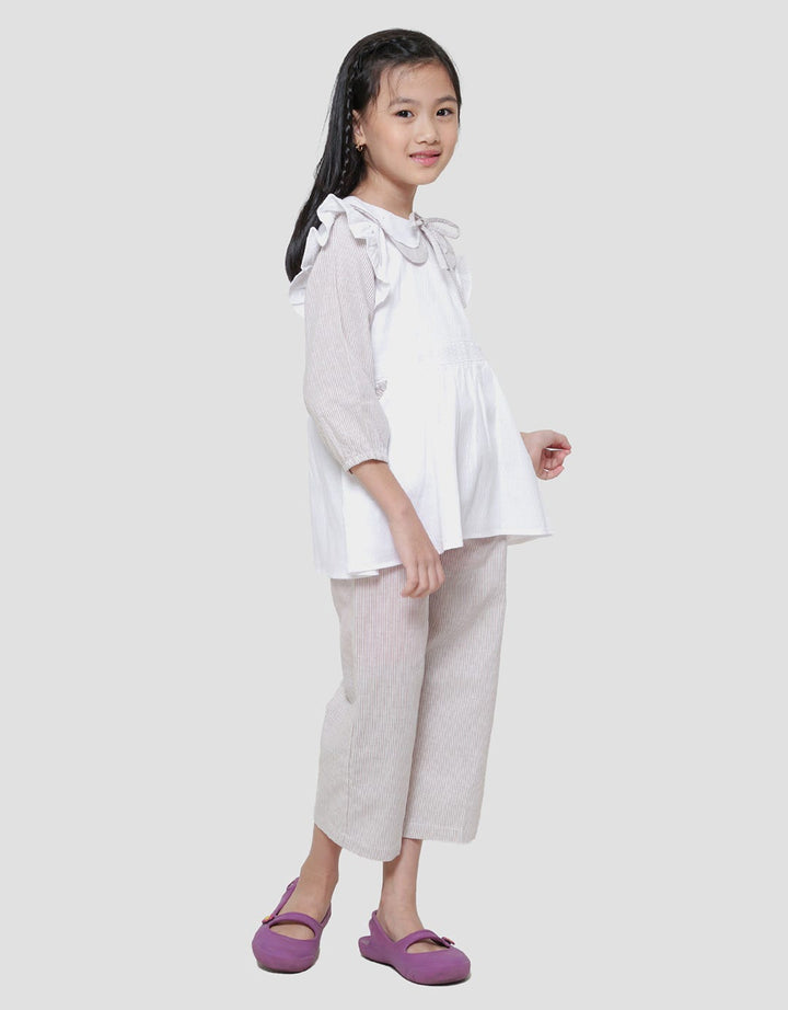 Little M Kerah Double Setelan Bamus Anak Perempuan