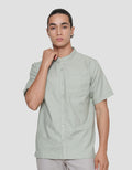 Details Shanghai Collar Texture Twill 1 Pocket Leo Fit Men's Shirt