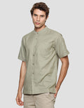 Details Shanghai Collar Texture Twill 1 Pocket Leo Fit Men's Shirt