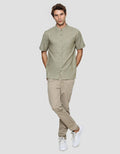 Details Shanghai Collar Texture Twill 1 Pocket Leo Fit Men's Shirt