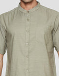 Details Shanghai Collar Texture Twill 1 Pocket Leo Fit Men's Shirt