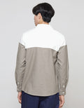 Details Two Colour Blocking Kemeja Pria