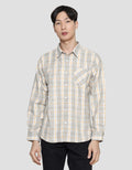 Details Checks Linen Look Robby Fit Kemeja Lengan Panjang Pria