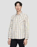 Details Checks Linen Look Robby Fit Kemeja Lengan Panjang Pria