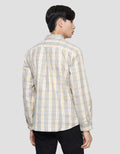Details Checks Linen Look Robby Fit Kemeja Lengan Panjang Pria