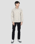 Details Checks Linen Look Robby Fit Kemeja Lengan Panjang Pria