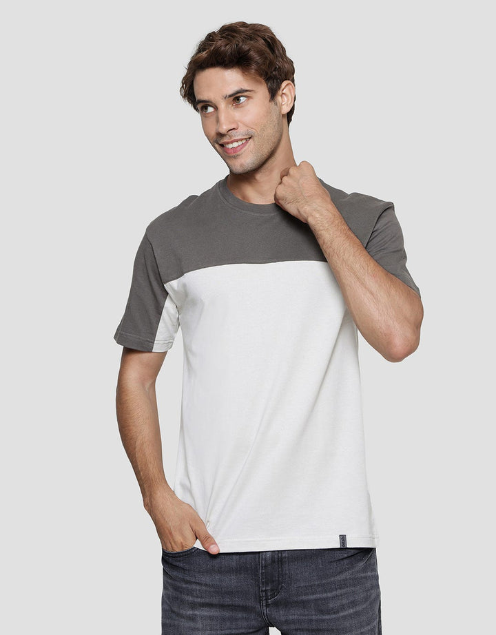 Details Cut And Sewn 2 Color Blocking Men's Short Sleeve T-Shirt