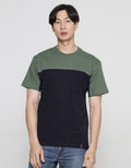 Details Cut And Sewn 2 Color Blocking Men's Short Sleeve T-Shirt