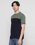 Details Cut And Sewn 2 Color Blocking Men's Short Sleeve T-Shirt