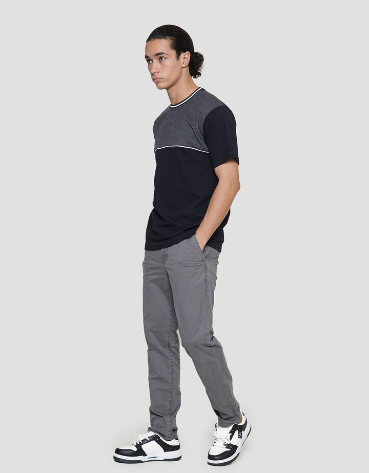 Details Color Blocking Casual Men's T-Shirt