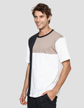 Details Men's Short Sleeve T-Shirt Three Color Blocking