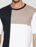 Details Men's Short Sleeve T-Shirt Three Color Blocking
