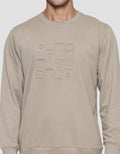 Details Emboss Dtls In Square Latte Oswald Fit Men's Sweater