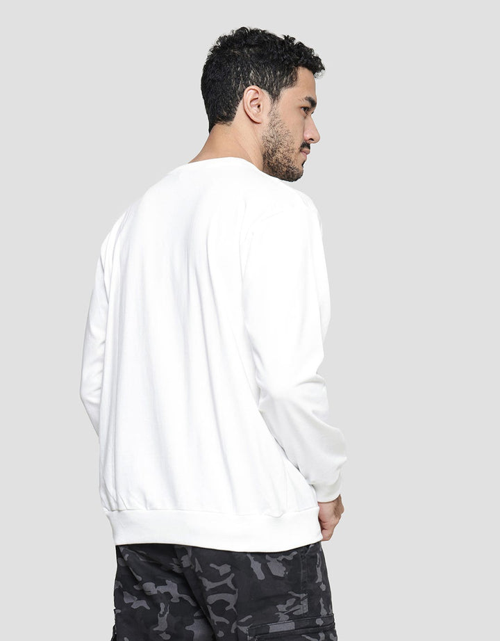 Details Emboss Stripe Font Sweater Pria