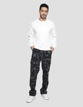 Details Emboss Stripe Font Men's Sweater