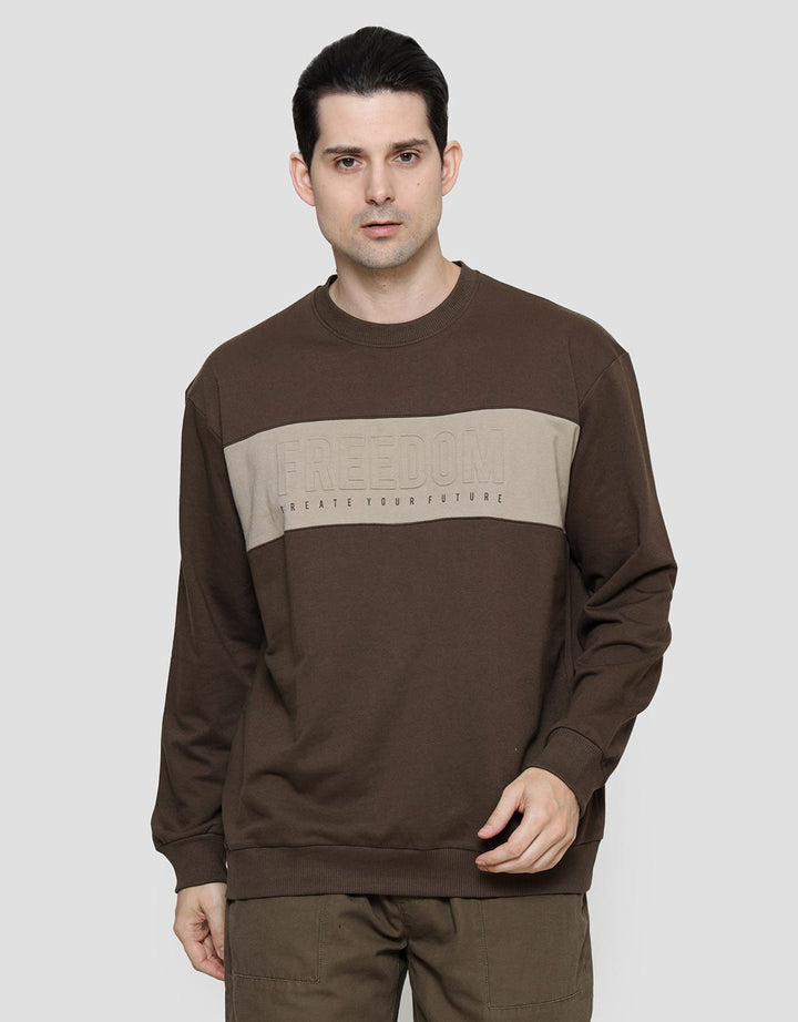 Details Emboss Color Block Men's Sweater