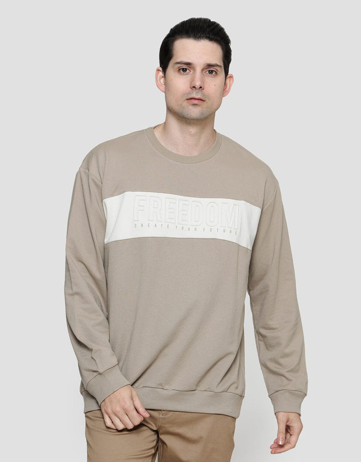 Details Emboss Color Block Men's Sweater