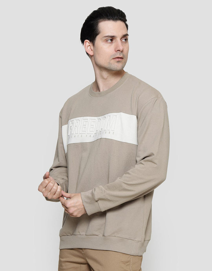 Details Emboss Color Block Men's Sweater