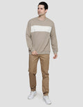 Details Emboss Color Block Men's Sweater
