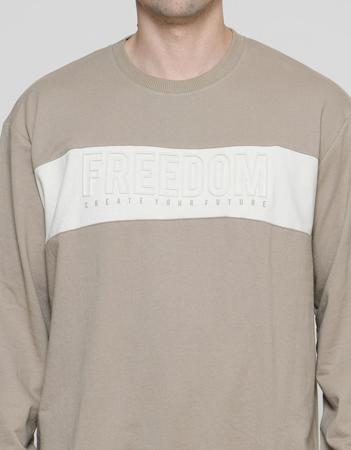 Details Emboss Color Block Men's Sweater