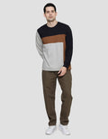 Details Cut And Sewn Color Blocking Oswald Fit Men's Sweater
