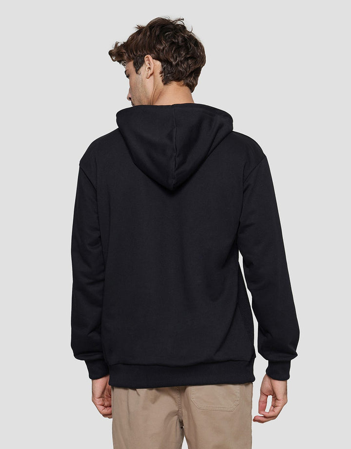 Details Texture Ottoman Half Body Front Hoodie Fit Sweater Pria