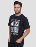 Disney Mickey And Family In Four Grids Men's Short Sleeve T-Shirt