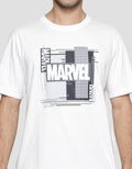 Marvel New Logo Marvel Black And White Kaos Lengan Pendek Pria